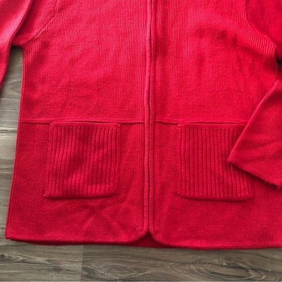 Cally-Go Red Knot Full Zip Cardigan Sweater Women Size Large - Picture 2 of 6